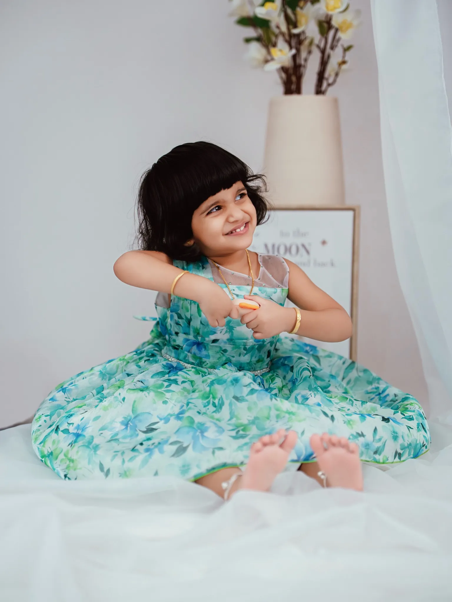 Child portrait in a bright studio setting